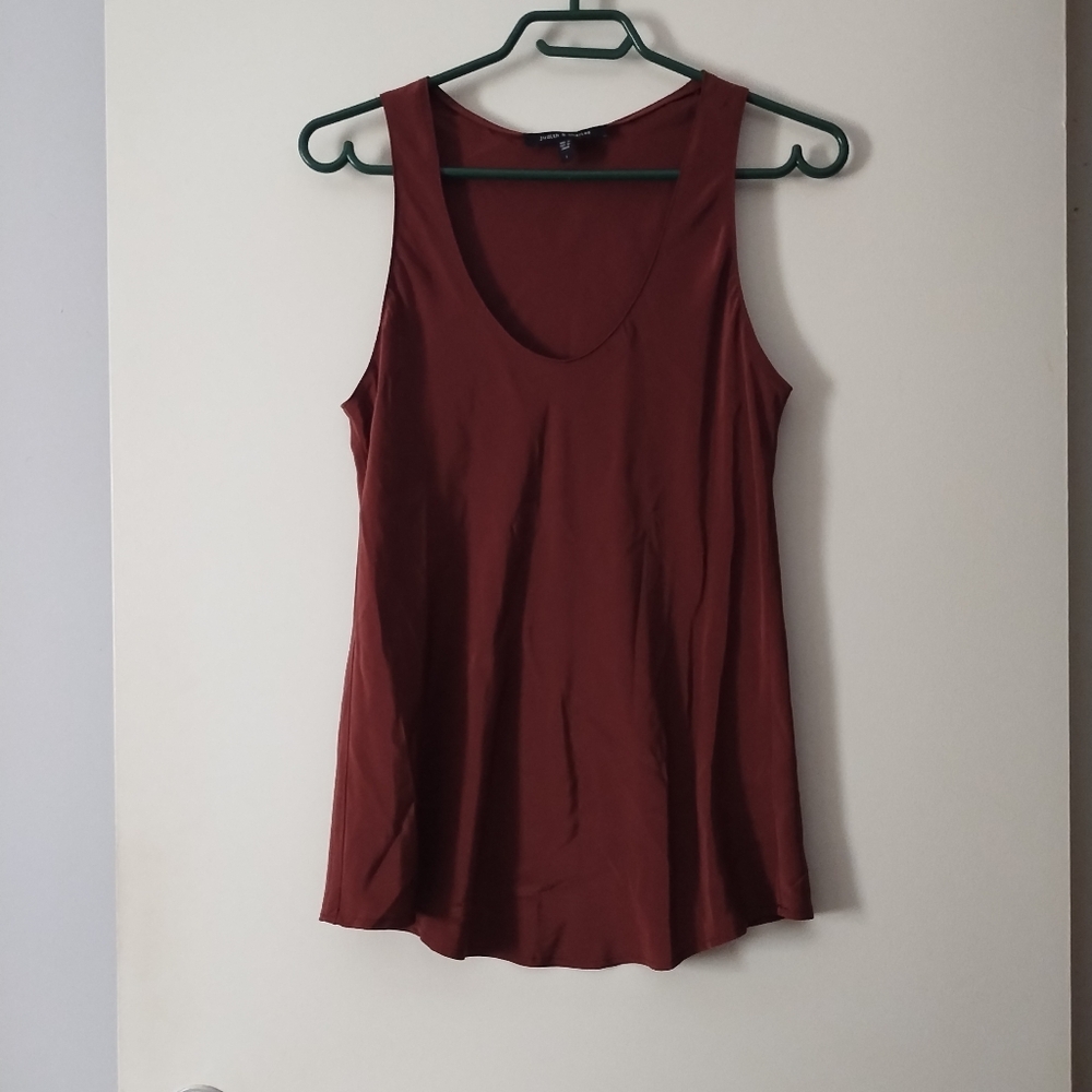 JUDITH AND CHARLES Brown Silk Tank 6